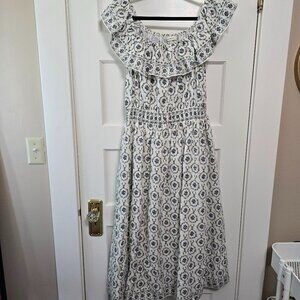 Max Studio Block Print Ruffle Dress